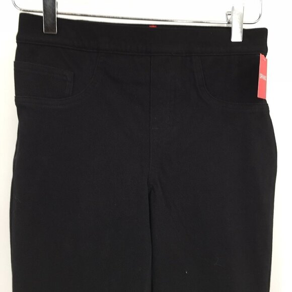 Spanx ankle jean-ish leggings black twill tummy shaping panel new small - Picture 3 of 6